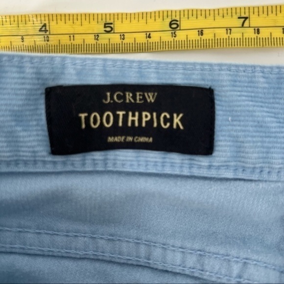 J. CREW Toothpick Ankle Skinny Corduroy Blue Pants 25 - Picture 4 of 7